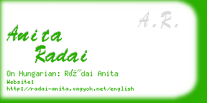 anita radai business card